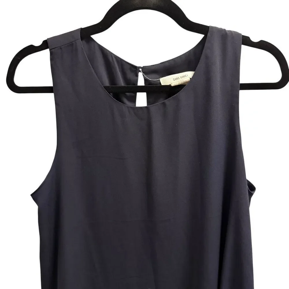 Sans Souci navy shift sheath dress size large